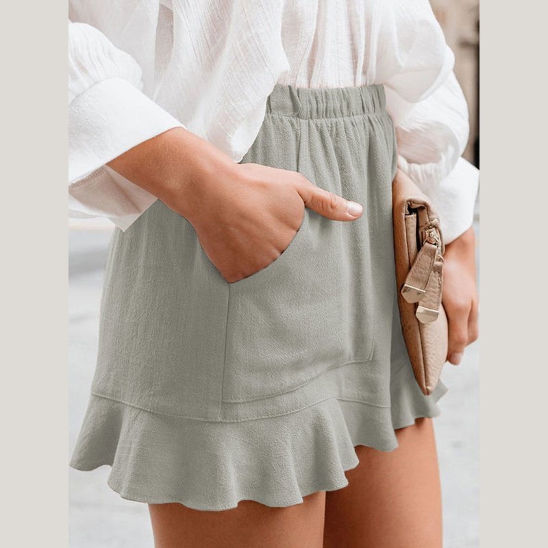 Woven Casual High Waist Loose Straight Shorts - www.SharpDuds.com