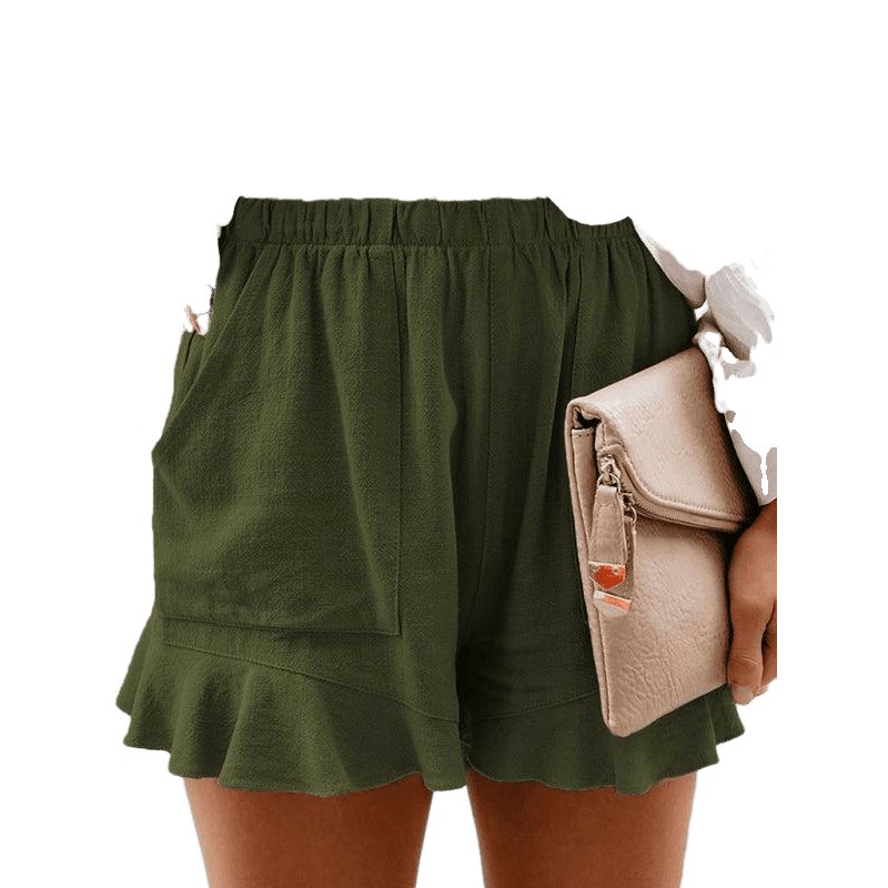 Woven Casual High Waist Loose Straight Shorts - www.SharpDuds.com