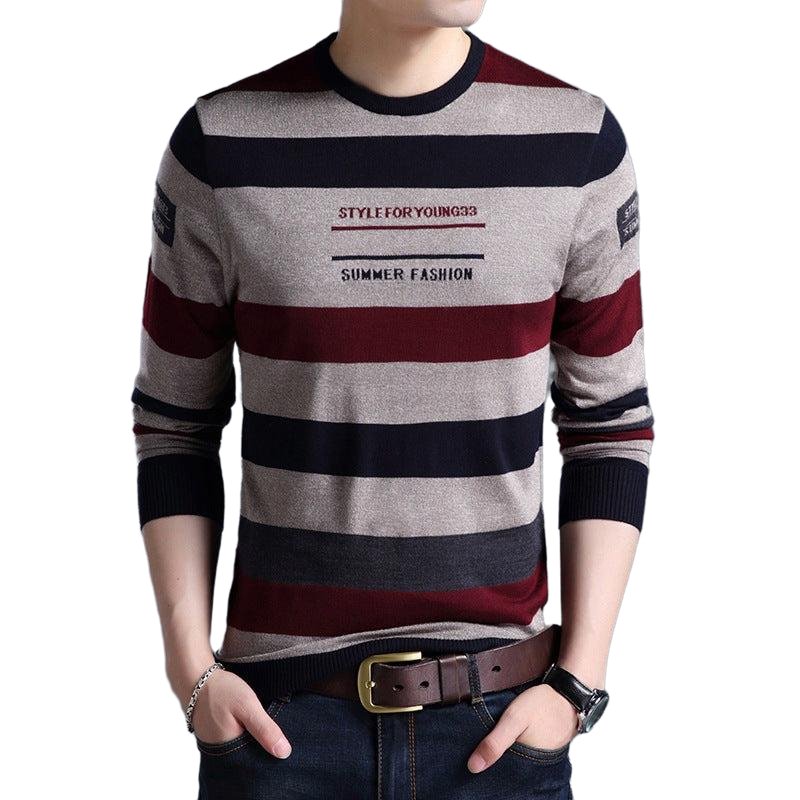 Youth Striped Casual Pullover Sweater - www.SharpDuds.com