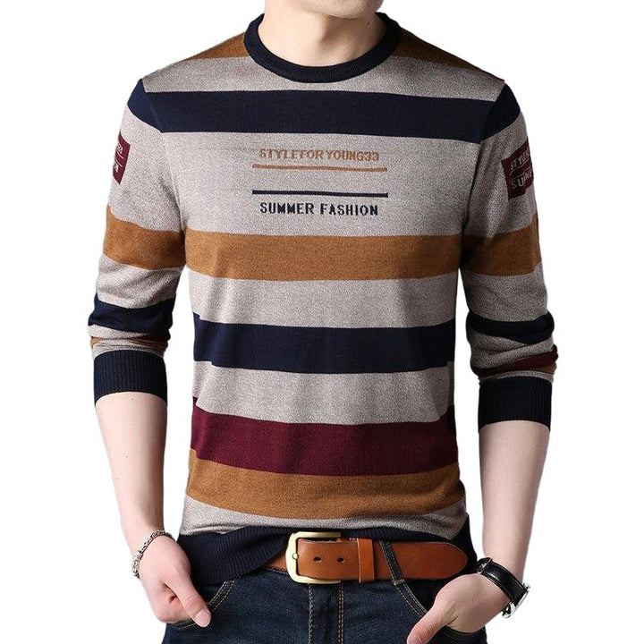 Youth Striped Casual Pullover Sweater - www.SharpDuds.com