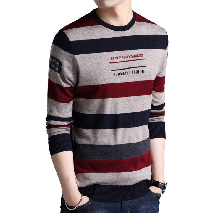 Youth Striped Casual Pullover Sweater - www.SharpDuds.com