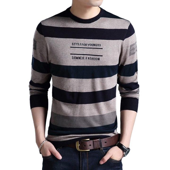 Youth Striped Casual Pullover Sweater - www.SharpDuds.com